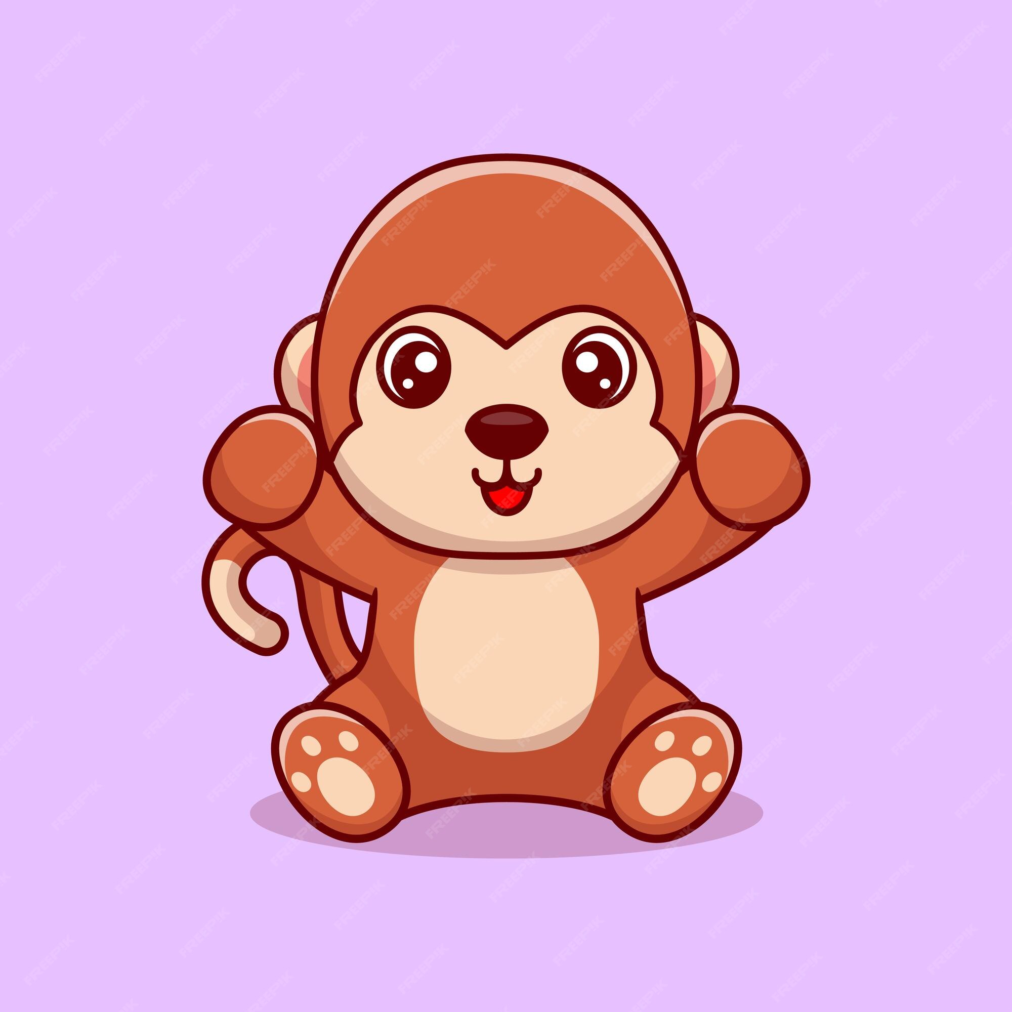 Vetores de Macaco Com Corações Padrão Com Animais De Desenho Animado  Bonitos Impressão Infantil Kawaii Com Animais De Estimação Ilustração  Vetorial Para Tecido Papel Papel De Parede Embalagem e mais imagens de