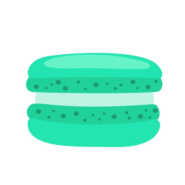 Vetor macaron de cor menta em estilo cartoon