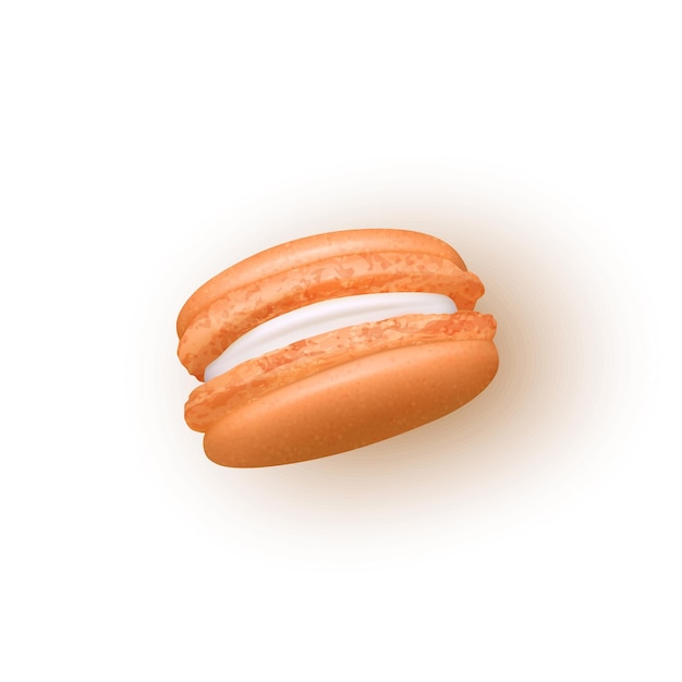 Macarons realistas doces franceses macarons na ilustração vetorial de fundo branco