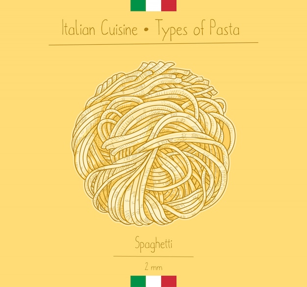 Vetor macarrão espaguete de comida italiana