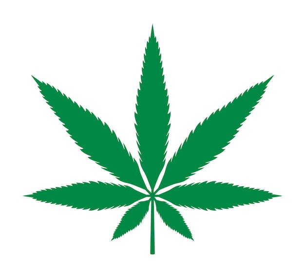 Vetor maconha cannabis folha plana ilustração vetorial verde