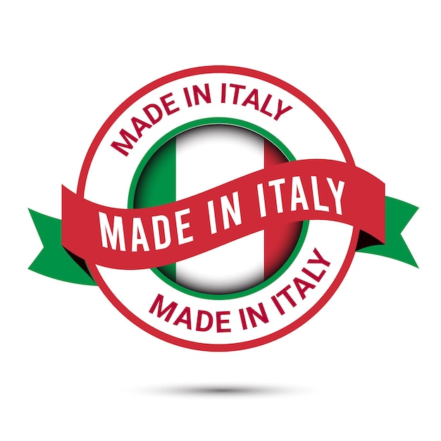 Made in italy logo ícones de logotipo de vetor de bandeira da itália