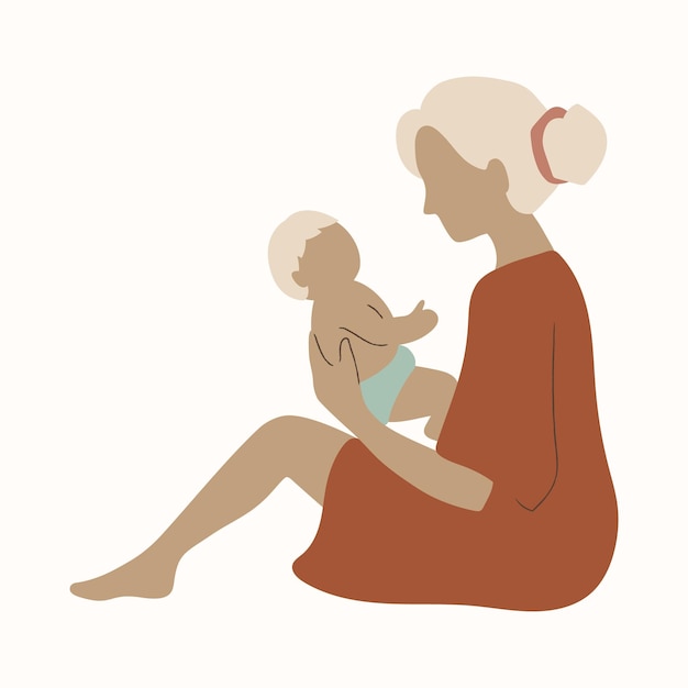 Mãe e bebê ilustração