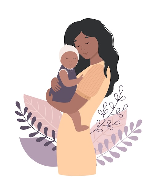 Mãe e bebê Mãe abraça a criança