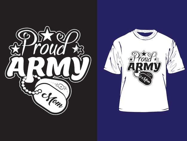 Mãe orgulhosa do exército, design de camiseta do dia das mães