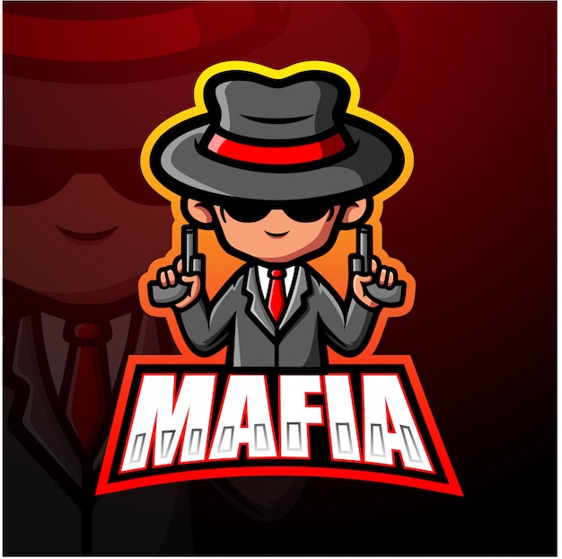 Máfia mascote esport ilustração