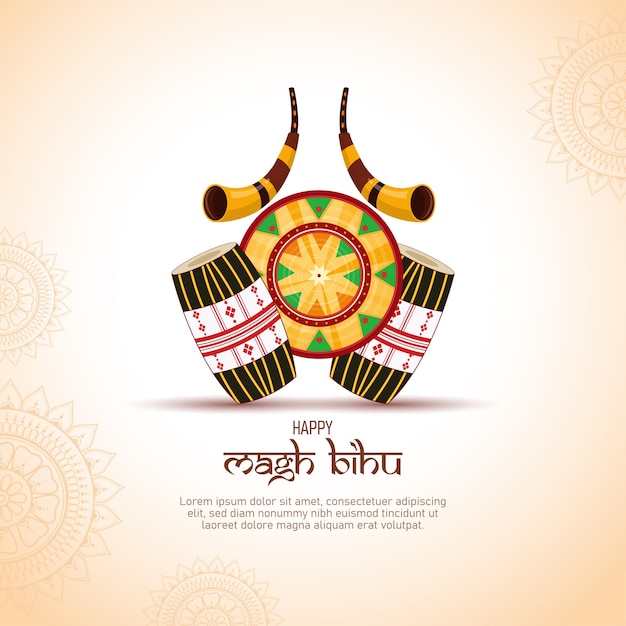 Vetor magh bihu também conhecido como bhogali bihu é um festival celebrado no estado indiano de assam