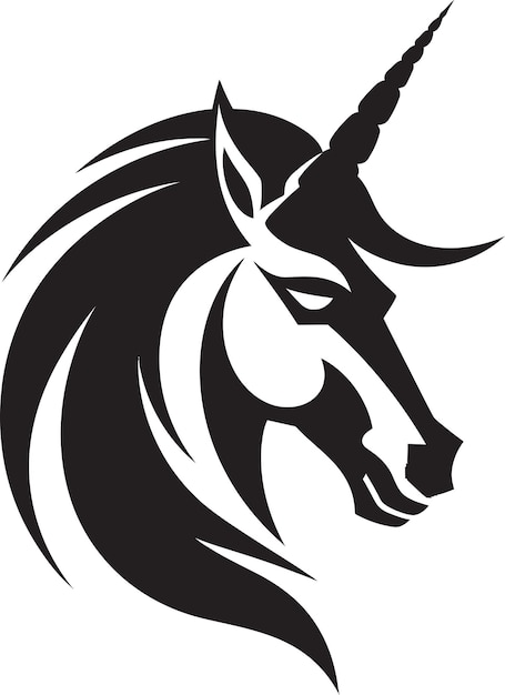 Magiccraft nexus vector unicórnio emblema artesanato encanto mítico emblema artístico de cavalo