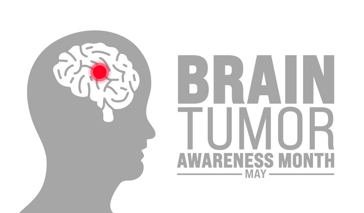 Vetor maio é o mês de conscientização sobre tumores cerebrais modelo de fundo conceito de feriado uso para banner de fundo
