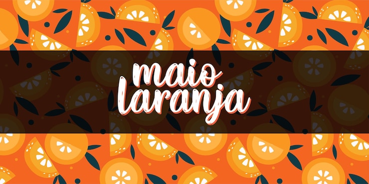 Vetor maio laranja brasil brasil proteção laranja proteção assédio 2022 mês protetor feminino maio