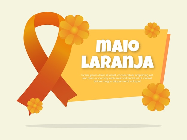 Maio laranja com fita e flor