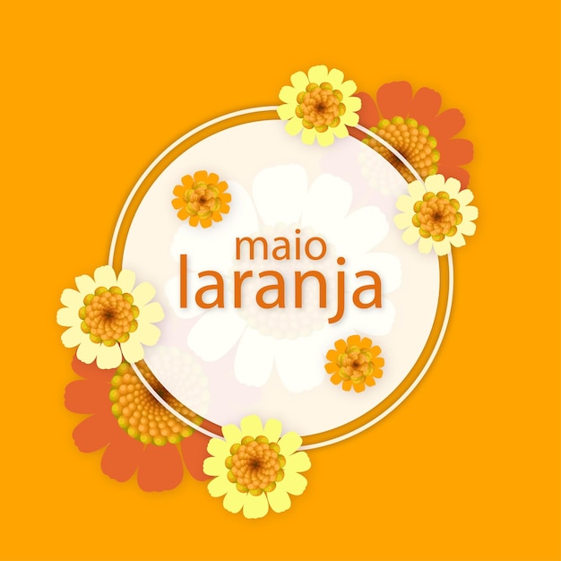 Maio laranja flores amarelo laranja fundo de design de mídia social banner vetor grátis