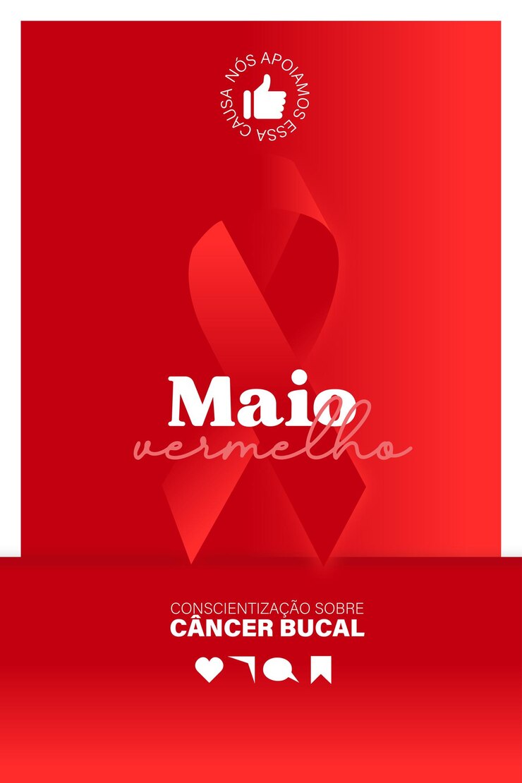 Vetor maio vermelho modelo câncer bucal brasileiro