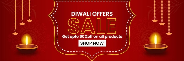 Maior oferta diwali banner poster flat design