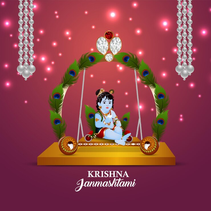 Makhan mataki criativo para fundo janmashtami feliz
