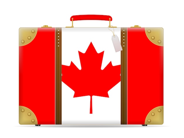 Mala de viagem com bandeira do Canadá