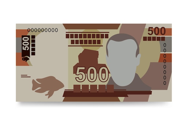 Malawi Kwacha Vector Illustration Malawian money set pacote notas de banco Papel-moeda 500 MWK