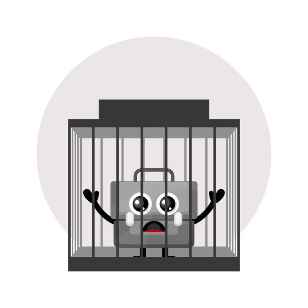 Maleta de prisão com logotipo de personagem fofo