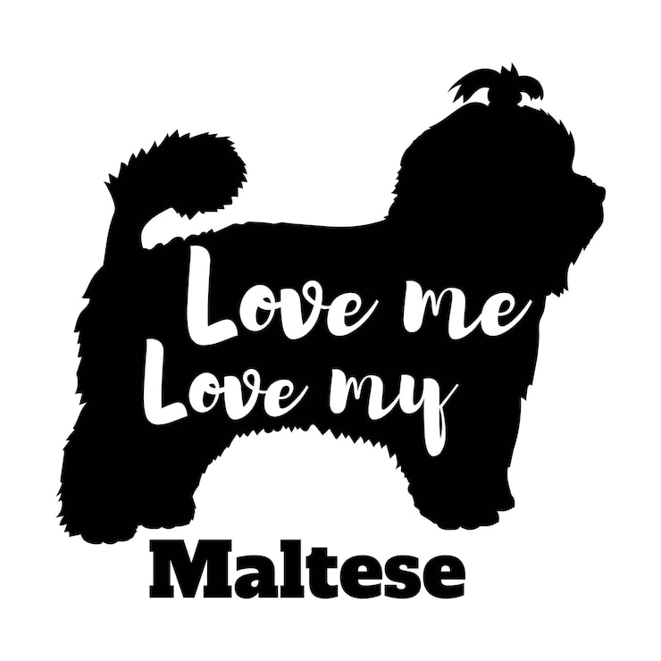 Vetor maltês me ama ama meu cão vetor silhueta animal de estimação