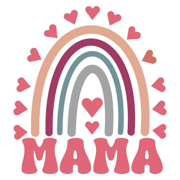 Mama Arco-íris com Corações Presente para o Dia da Mãe