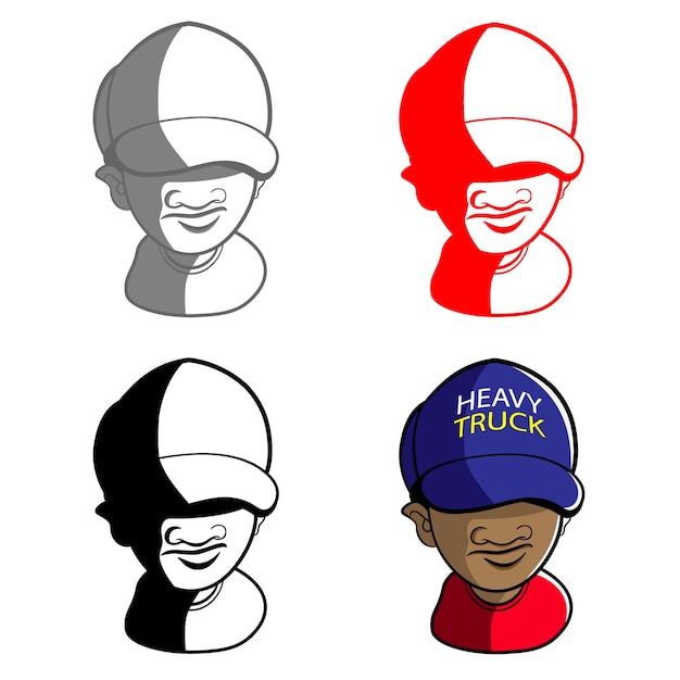 Man wear hats logo cartoon