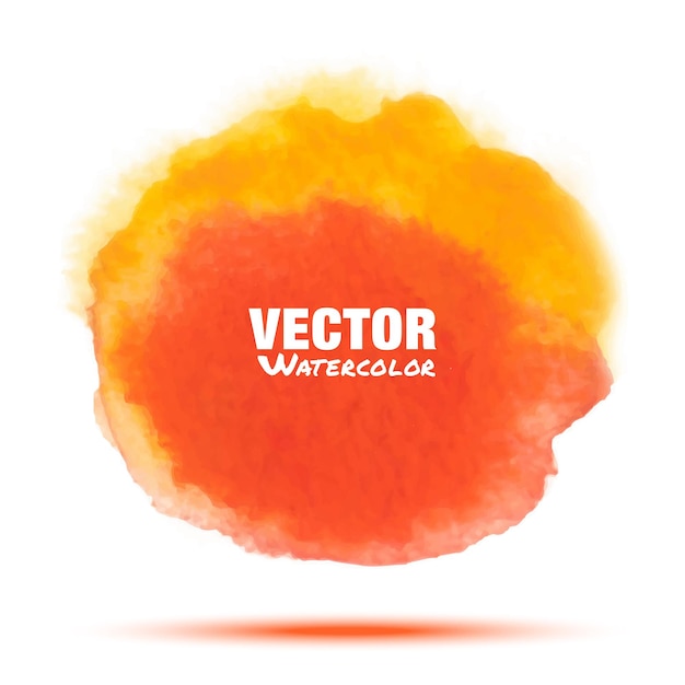 Vetor mancha de círculo de vetor de aquarela de mel transparente laranja vermelha brilhante isolada no fundo branco