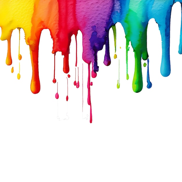 Vetor mancha de gradiente de arco-íris de aquarela abstrata pingos de aquarela isolados no fundo branco