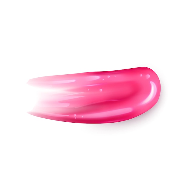 Mancha de óleo ou acrílico Amostra de batom rosa de maquiagem Formato vetorial