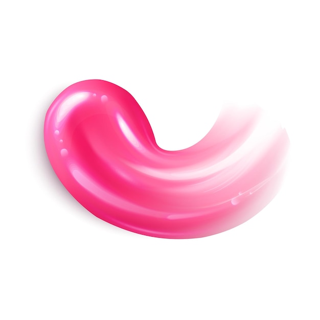 Mancha de óleo ou acrílico Amostra de batom rosa de maquiagem Formato vetorial