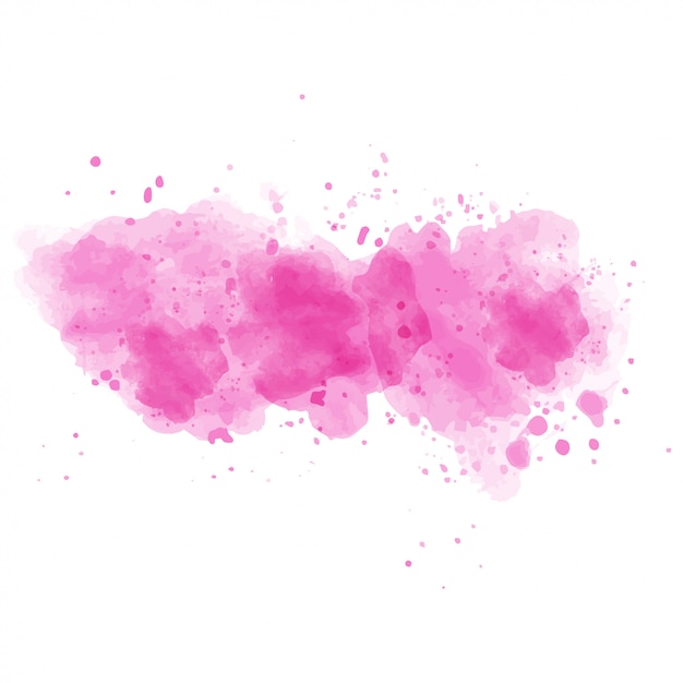 Mancha rosa aquarela pintada vector isolado