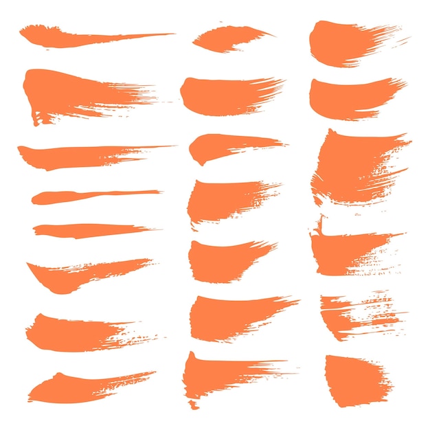 Manchas abstratas de tinta laranja isoladas em um fundo branco 1