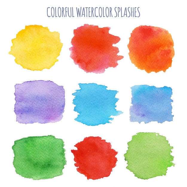 Manchas coloridas de aquarela
