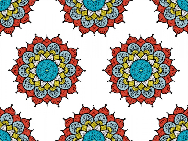 Mandala abstrata boho padrão sem emenda