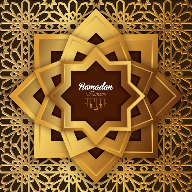 Mandala abstrata islâmica ramadan kareem design com ilustração padrão