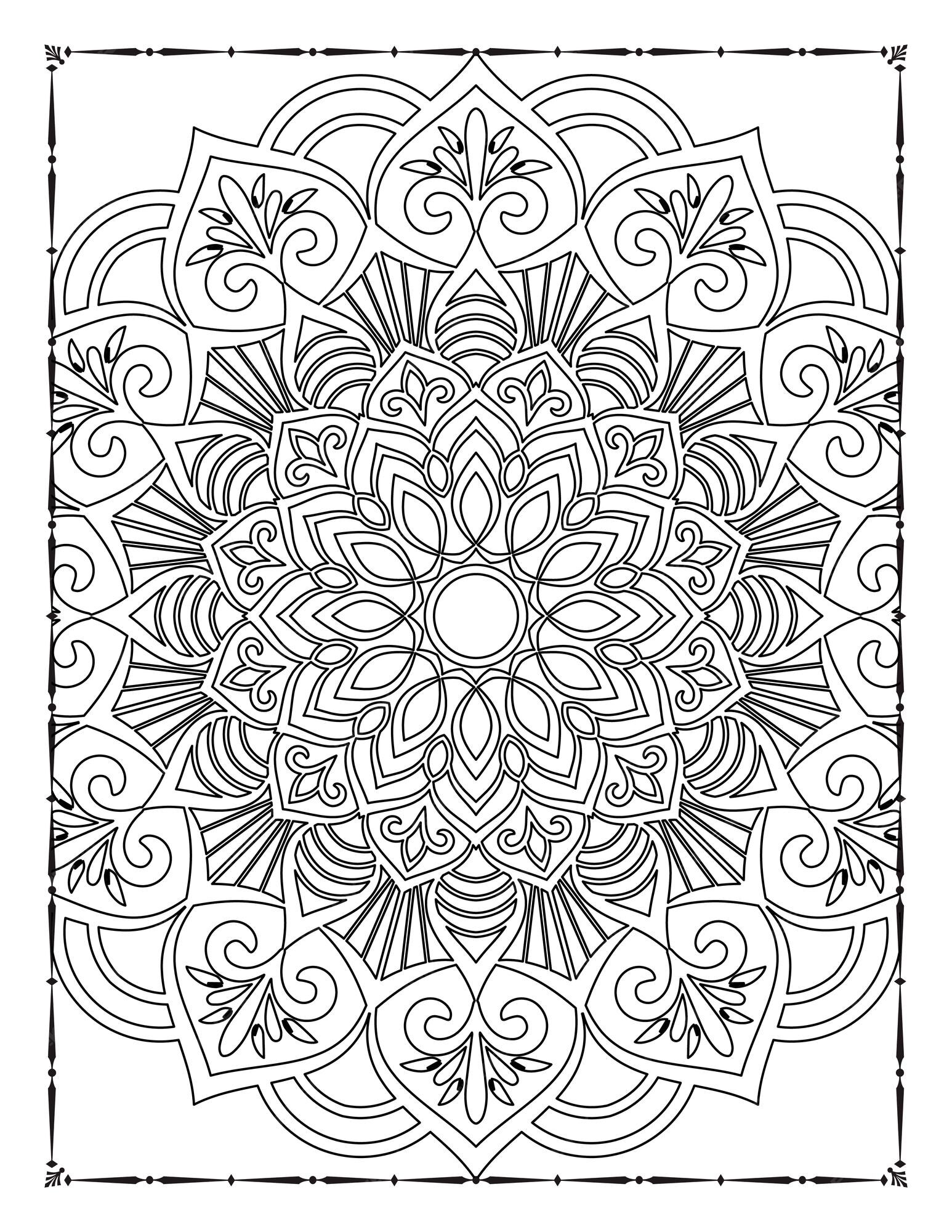 Mandala adulta para colorir kdp interior. mandala para colorir