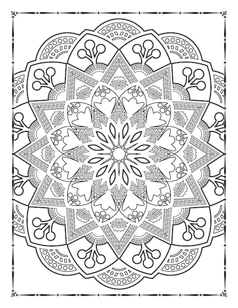 Mandala adulta para colorir kdp interior. mandala para colorir