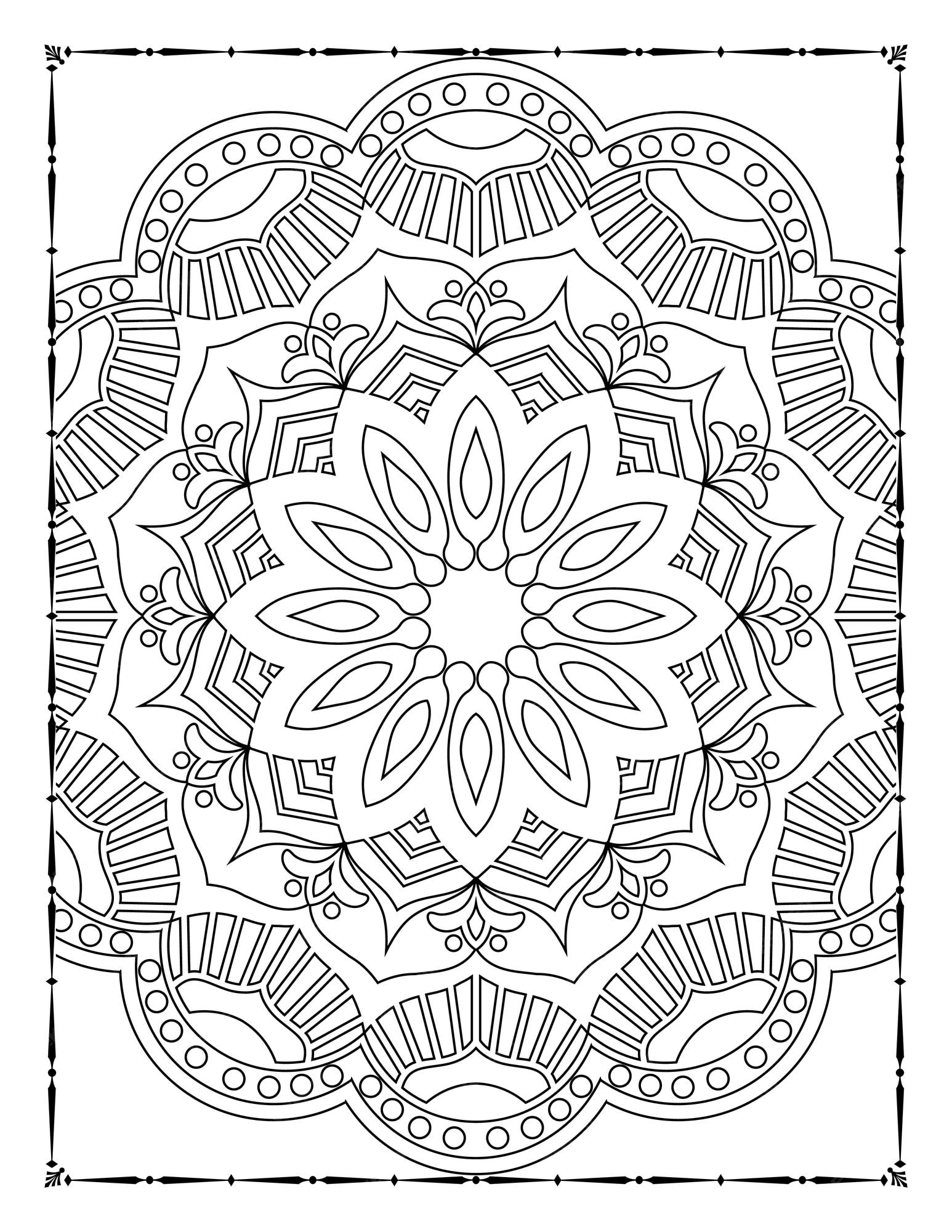 Mandala adulta para colorir kdp interior. mandala para colorir