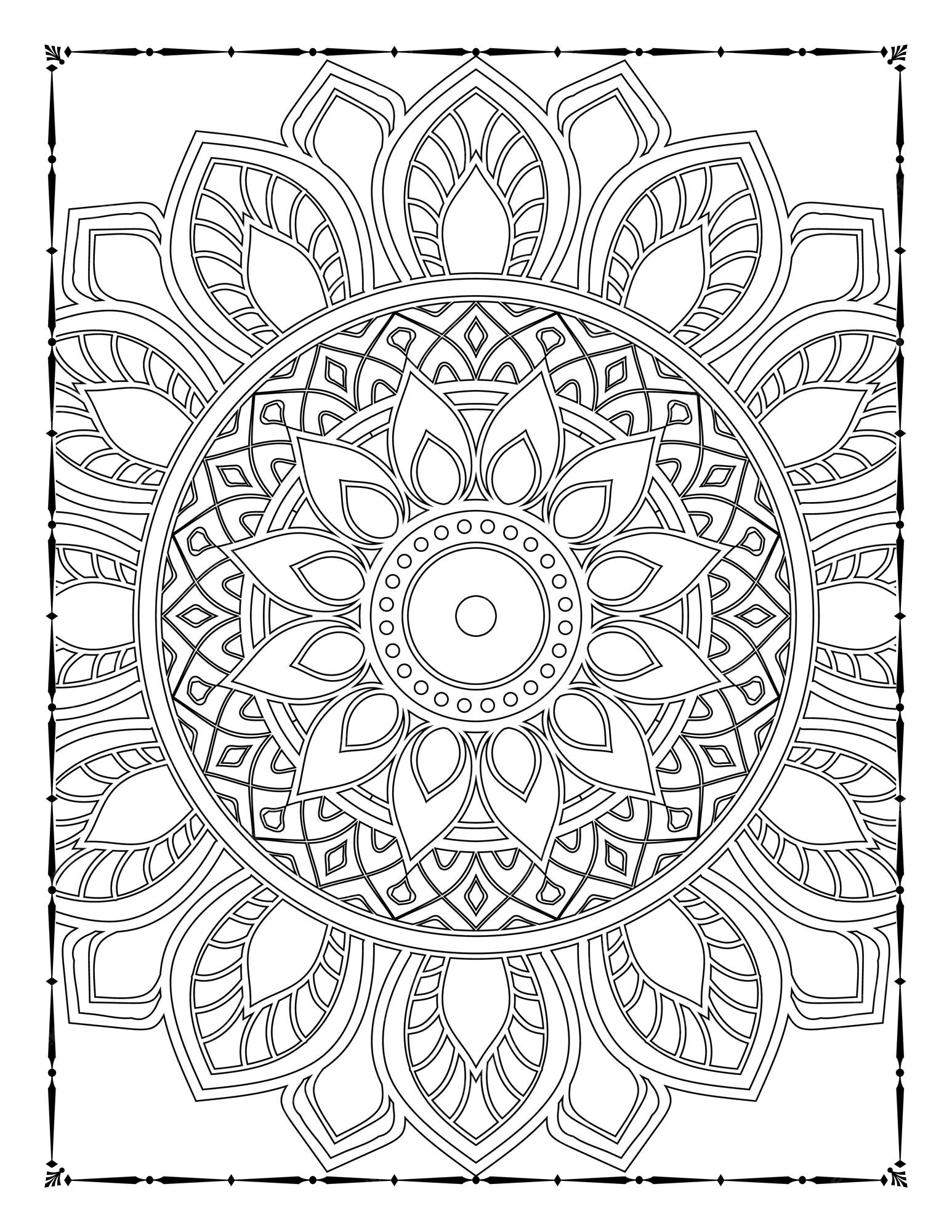 Mandala adulta para colorir kdp interior. mandala para colorir