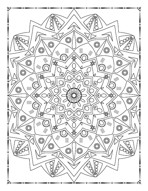 Mandala adulta para colorir kdp interior. mandala para colorir. página para colorir adulto.