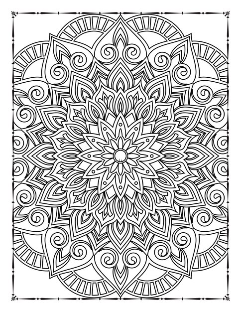 Mandala adulta para colorir kdp interior. mandala para colorir