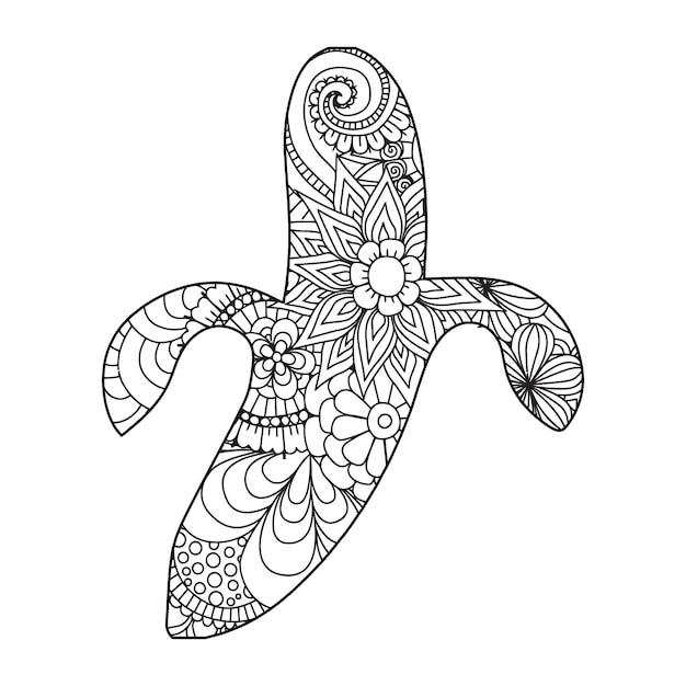 mandala banana para colorir para crianças 7532965 Vetor no Vecteezy