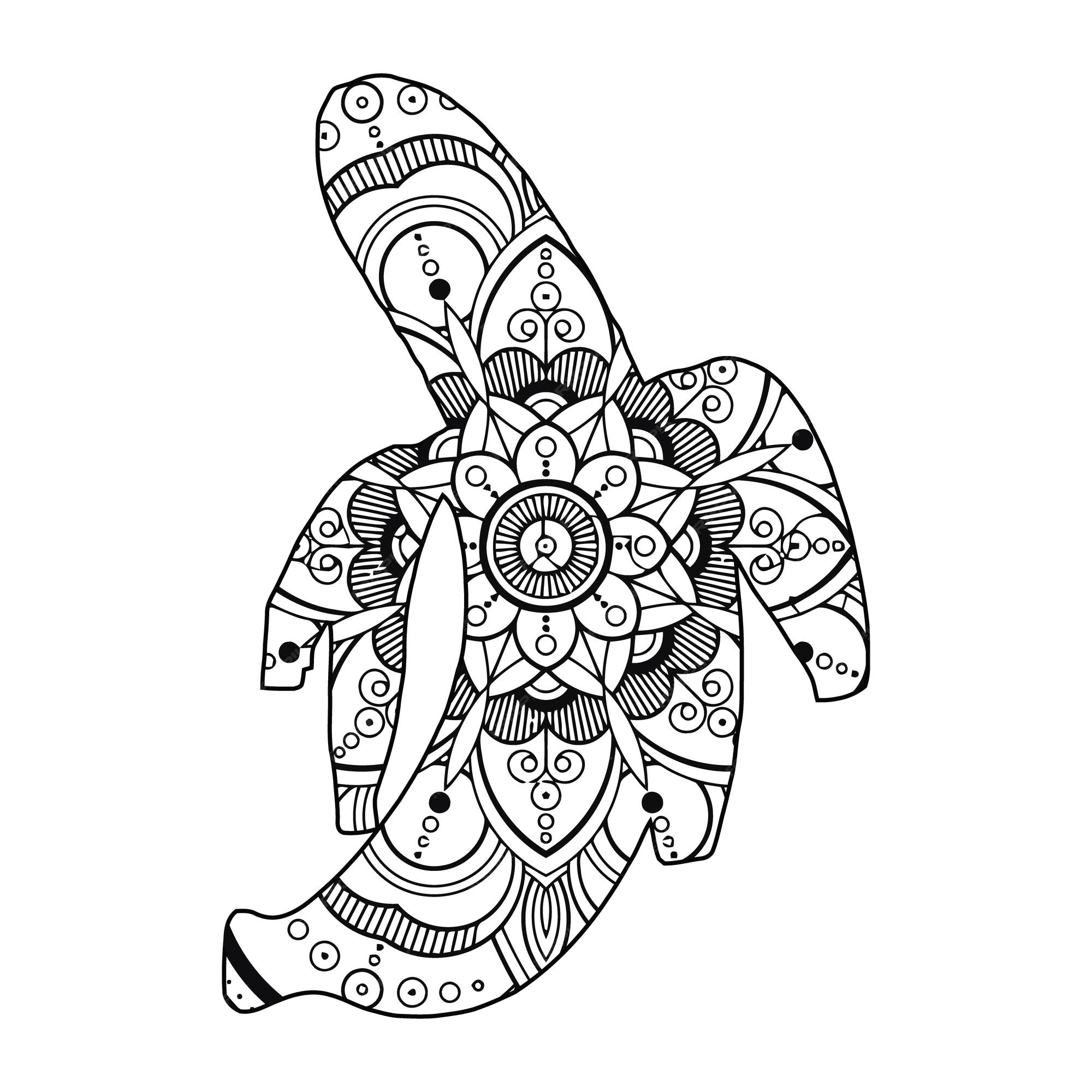 mandala banana para colorir para crianças 7532965 Vetor no Vecteezy