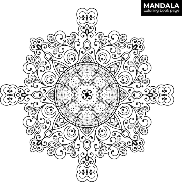 Vetor mandala bonita. preto e branco.