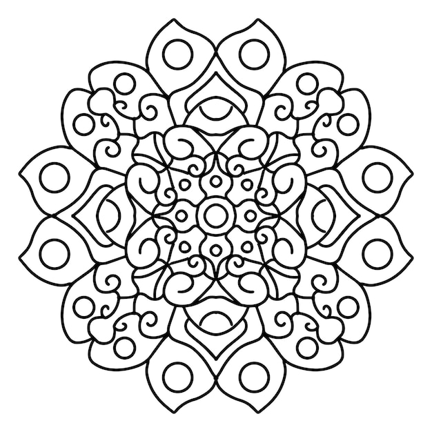 Mandala círculo floral adulto livro de colorir página 9