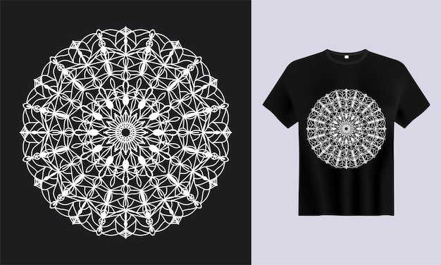 Mandala colorida abstrata com design de camiseta