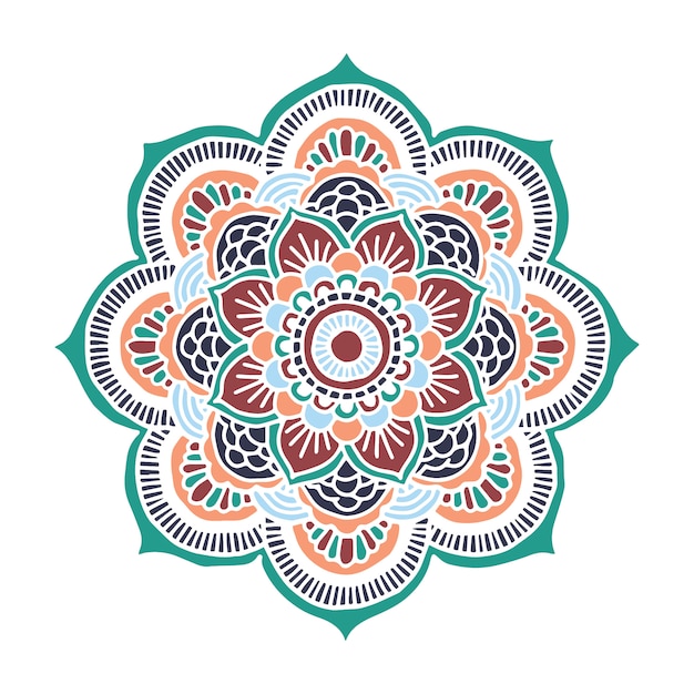 Mandala colorida com formas ornamentais