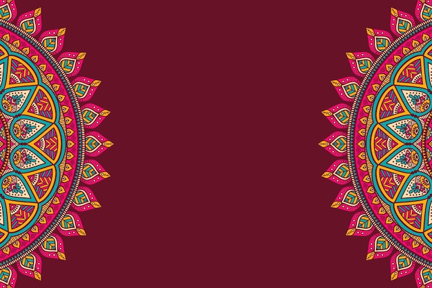 Mandala colorida de fundo dourado luxuoso