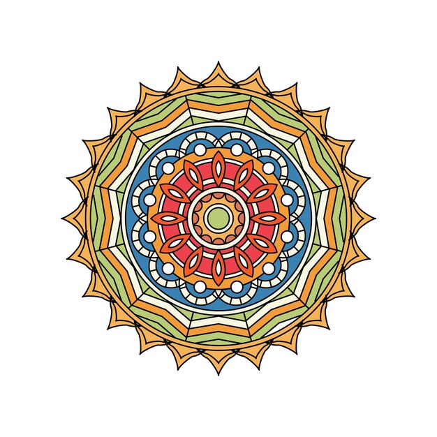 Mandala colorida de vetor