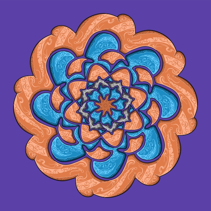 Vetor mandala colorida decorativa