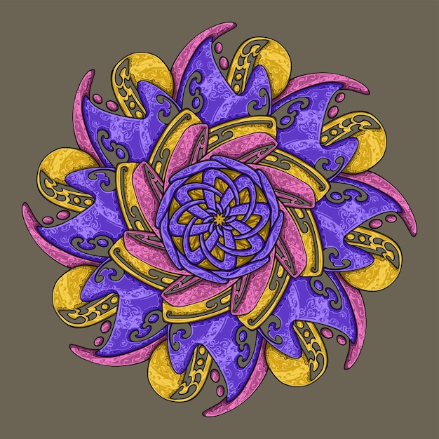 Mandala colorida estilo criativo e decorativo